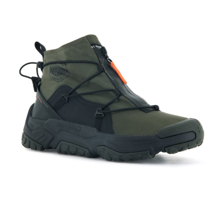 Pánské Tenisky Palladium Off-grid Hi Zip Nepromokavé + Olivy Zelené | CZ TPN-69M